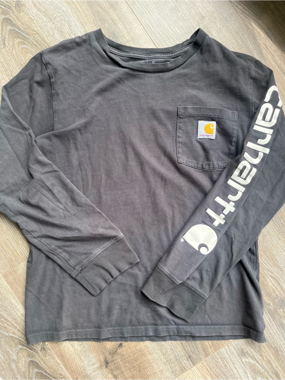 Carhartt Black Long Sleeve Logo Pocket Tee